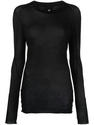 Βαμβακερή μπλούζα με διαφανεια Thom Krom μαύρο
