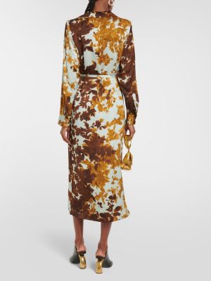 Σατέν μίντι φόρεμα με σχέδιο Dries Van Noten