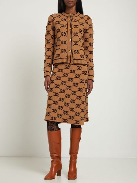 Falda de lana Gucci marrón