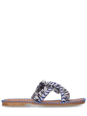 Pletené bavlnené sandále Zimmermann modrá