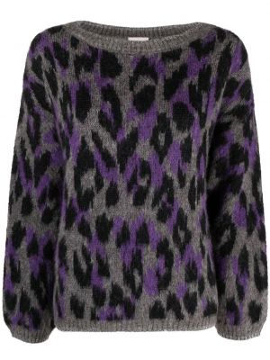 Leopardí svetr s potiskem Liu Jo šedý