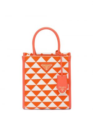 Väska i jacquard Prada orange