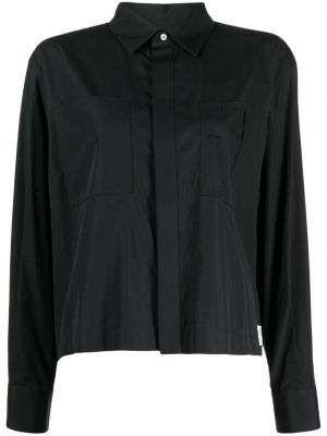 Plisovaná bavlnená košeľa Sacai čierna