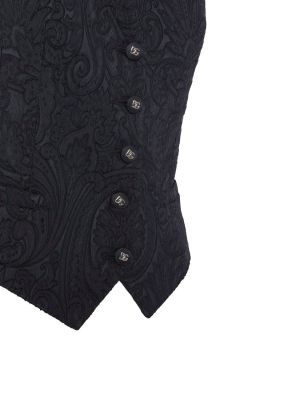 Жакардов сатенен елек Dolce & Gabbana черно