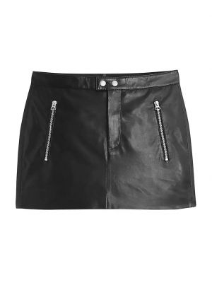 Кожаная мини-юбка Nora Rag & Bone черный