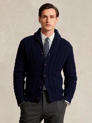 Cárdigan de lana de punto Polo Ralph Lauren azul