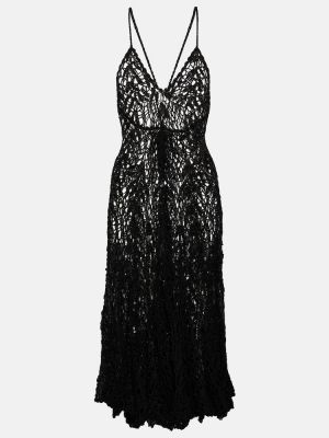Bavlněné midi šaty Anna Kosturova černé