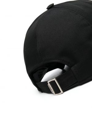 Haftowana czapka z daszkiem bawełniana Msgm czarna