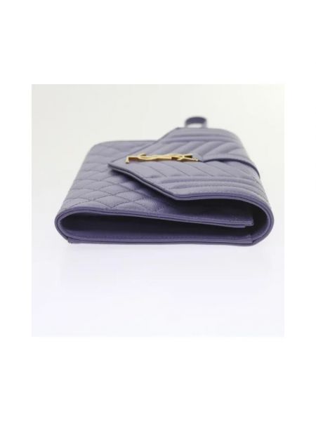 Bolso clutch de cuero Yves Saint Laurent Vintage violeta