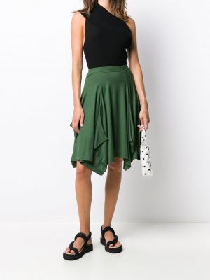 Zelené asymetrické vlněné sukně Issey Miyake Pre-owned