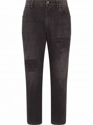 Nødlidende tapered fit jeans Dolce & Gabbana svart