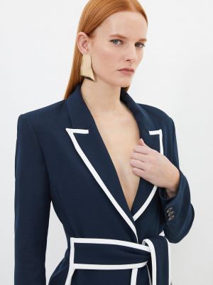Приталенный пиджак Karen Millen синий