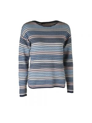 Dzianinowy sweter bawełniany Mansted - niebieski