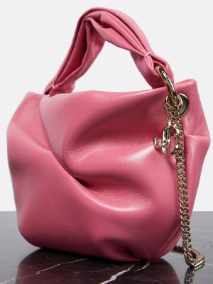 Kožená nákupná taška Jimmy Choo ružová
