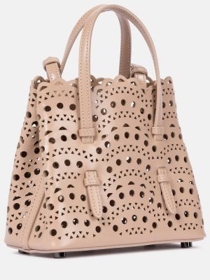 Δερμάτινη τσάντα shopper Alaã¯a ροζ