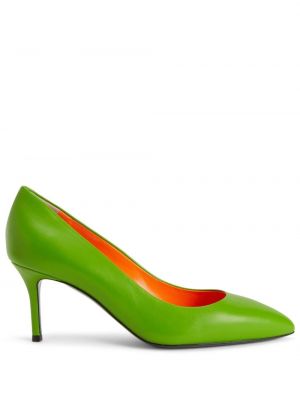 Кожени полуотворени обувки Giuseppe Zanotti зелено