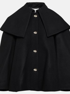 Вълнено късо палто Nina Ricci черно