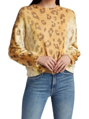 Леопардовый свитер Mother коричневый