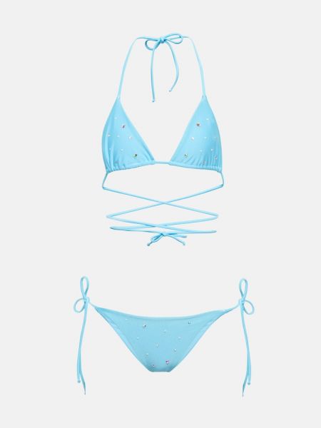 Virágos bikini nyomtatás Alessandra Rich kék