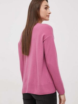 Gyapjú pulóver Sisley rózsaszín