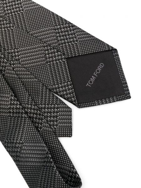 Žakárová kostkovaná hedvábná kravata Tom Ford