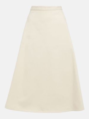 Памучна миди пола с висока талия Moncler бяло