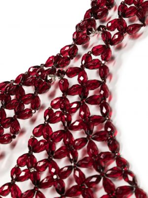 Echarpe avec perles à imprimé Simone Rocha rouge