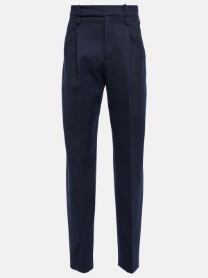 Kašmírové rovné nohavice s vysokým pásom Gucci modrá