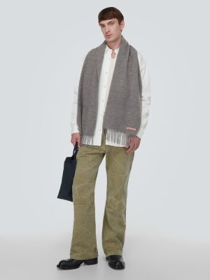 Sciarpa con frange di lana Acne Studios grigio