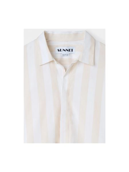 Camisa de algodón a rayas Sunnei blanco