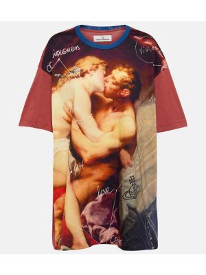Oversized jersey bombažna majica Vivienne Westwood rjava