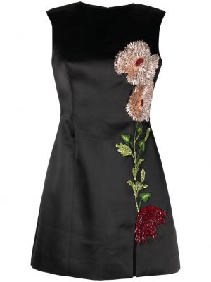 Kvetinové midi šaty s výšivkou Rachel Gilbert čierna