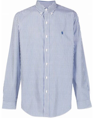 Camisa con bordado a cuadros manga larga Polo Ralph Lauren azul