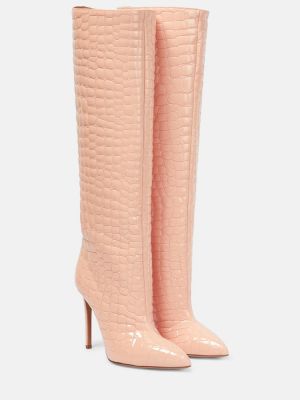 Stivali di gomma di pelle Paris Texas rosa