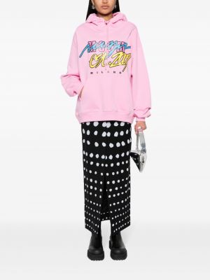Jersey hoodie mit print Msgm pink
