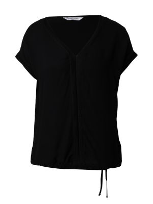 Jednofarebné viskózové priliehavé tričko Zabaione - čierna