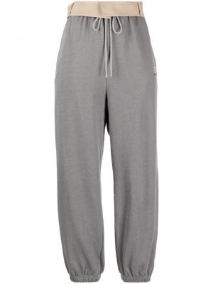 Pantalon de joggings brodé en coton Studio Tomboy gris