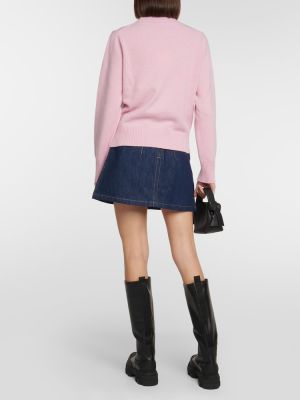 Jersey de lana de tela jersey Ganni rosa