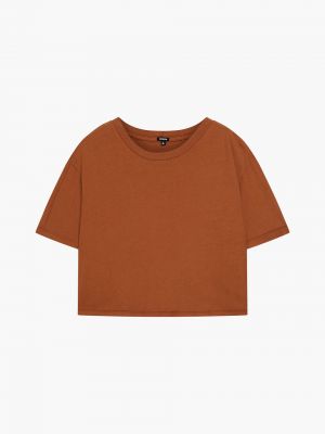 T-shirt bawełniana Monrow, brązowy