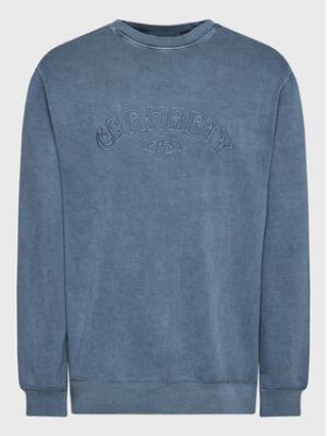 Bavlnená fleecová priliehavá mikina Carhartt Wip - modrá