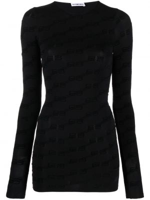 Žakardinis marškinėliai Balenciaga juoda