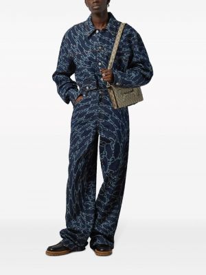Džínová bunda s potiskem Gucci modrá