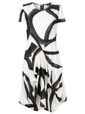 Sukienka w abstrakcyjne wzory drapowana Uma | Raquel Davidowicz