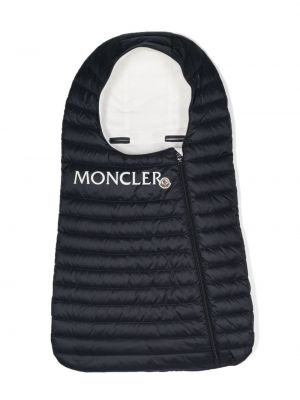 Prešívaná taška s potlačou Moncler Enfant modrá
