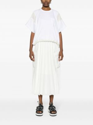 Spódnica midi plisowana Sacai biała