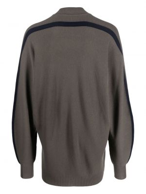 Sweter wełniany w paski Homme Plisse Issey Miyake szary