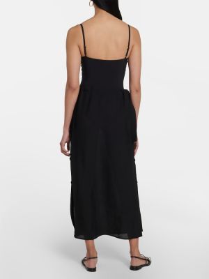 Saténové dlouhá sukně Totême černé