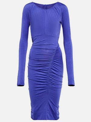 Sukienka midi z dżerseju Victoria Beckham niebieska