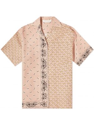 Рубашка с узором пейсли Palm Angels розовая