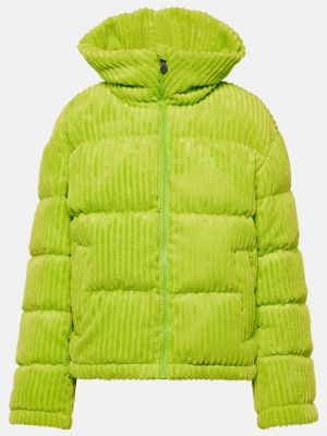 Puhasta smučarska jakna iz rebrastega žameta Perfect Moment zelena